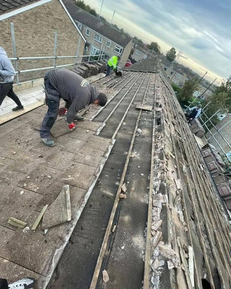 Roof strip and re-felt in progress in Treverbyn